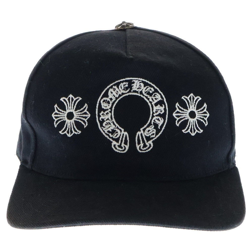 CHROME HEARTS(クロムハーツ) CH HAT ホースシュー CHプラス刺繍 クロスボールベースボールキャップ 帽子 ブラック