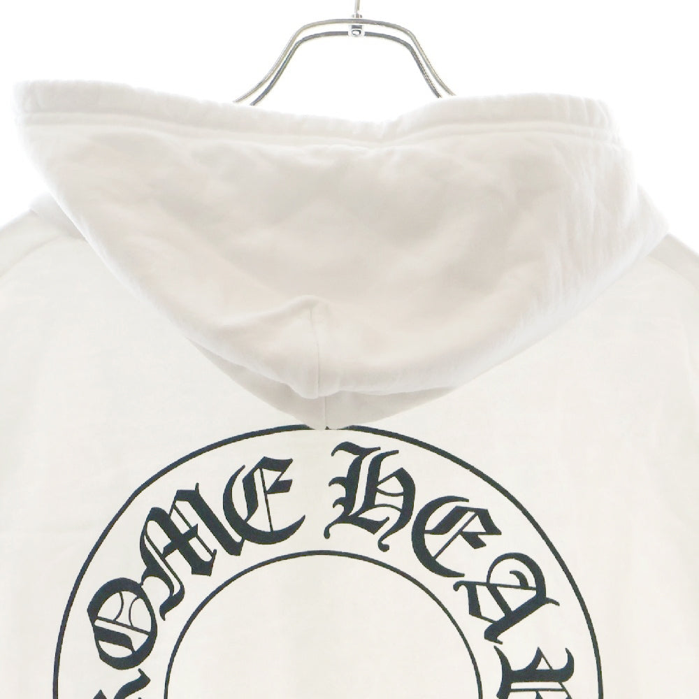 CHROME HEARTS(クロムハーツ) WTSHRT HD ZIP バックホースシュー 袖フローラルプリント ジップアップパーカー フーディー ホワイト