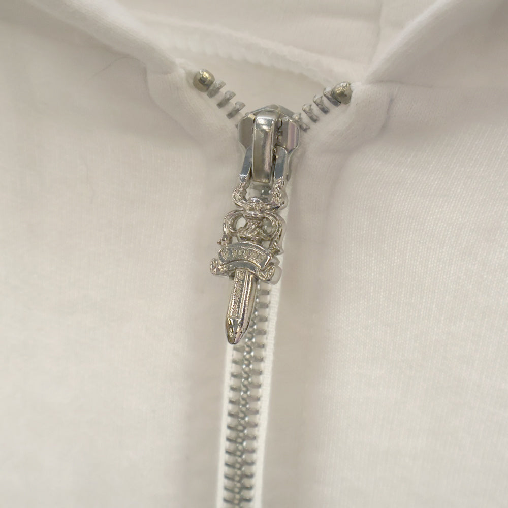 CHROME HEARTS(クロムハーツ) WTSHRT HD ZIP バックホースシュー 袖フローラルプリント ジップアップパーカー フーディー ホワイト