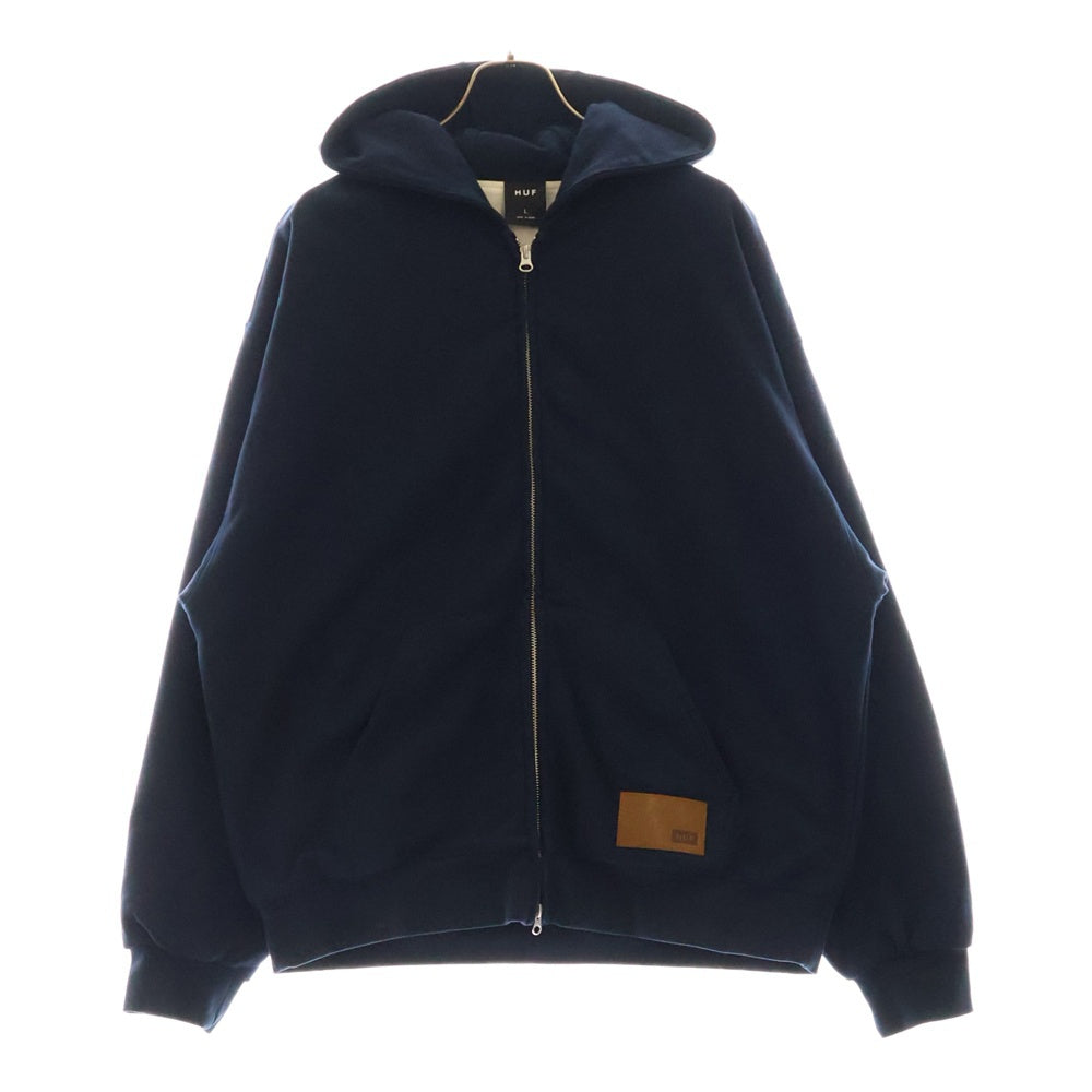 HUF(ハフ) 24AW CARRINGTON THERMAL LINED FLEECE 裏地サーマル ジップアップパーカー フーディー ネイビー FL00233