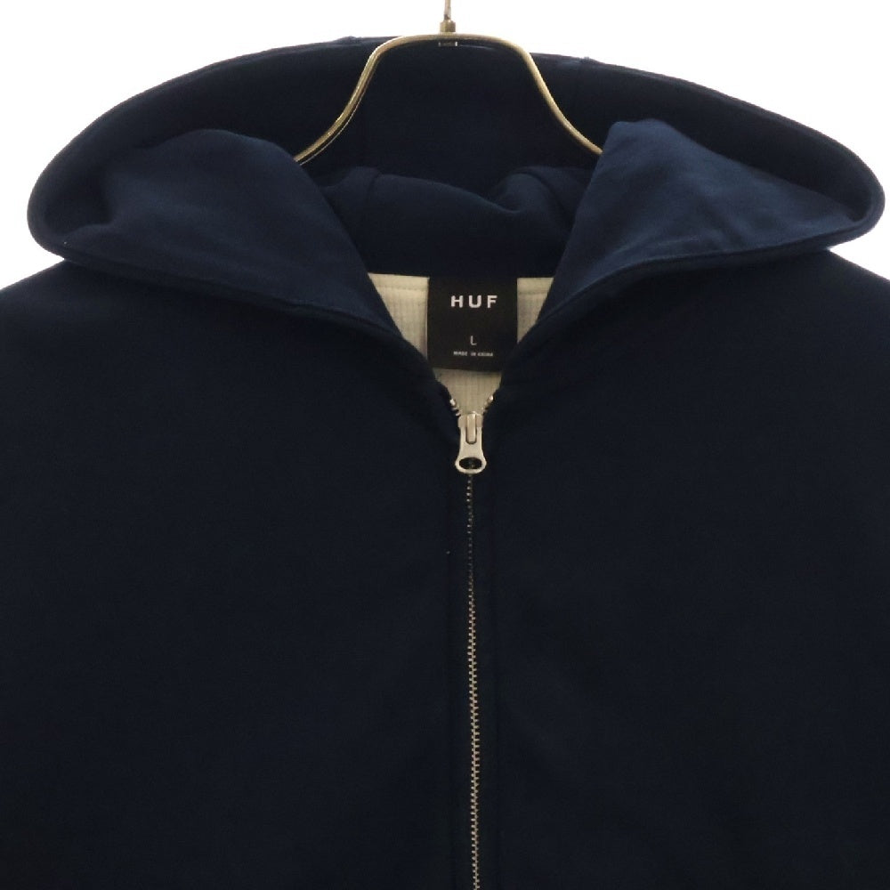 HUF(ハフ) 24AW CARRINGTON THERMAL LINED FLEECE 裏地サーマル ジップアップパーカー フーディー ネイビー FL00233