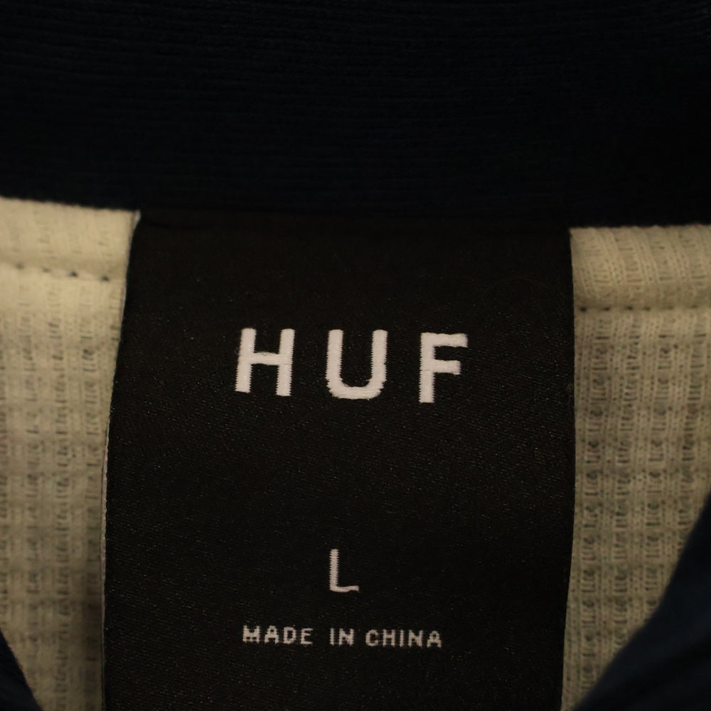 HUF(ハフ) 24AW CARRINGTON THERMAL LINED FLEECE 裏地サーマル ジップアップパーカー フーディー ネイビー FL00233