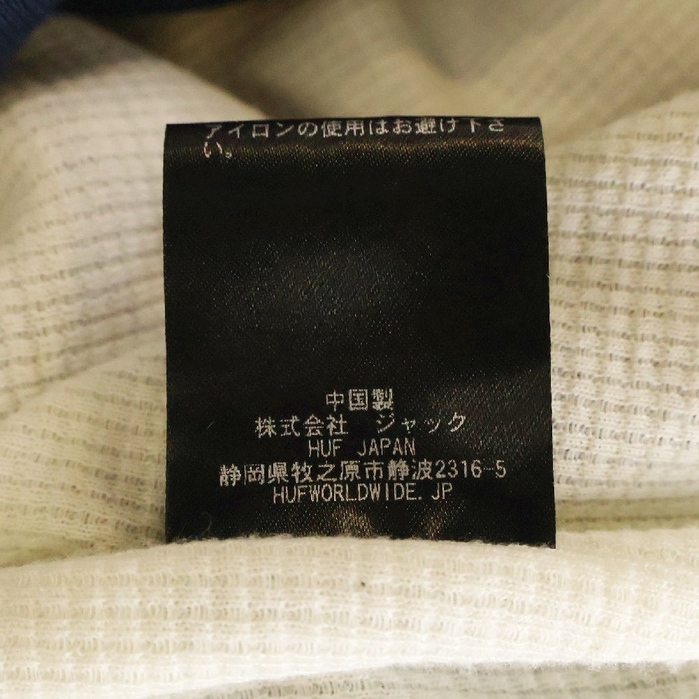 HUF(ハフ) 24AW CARRINGTON THERMAL LINED FLEECE 裏地サーマル ジップアップパーカー フーディー ネイビー FL00233