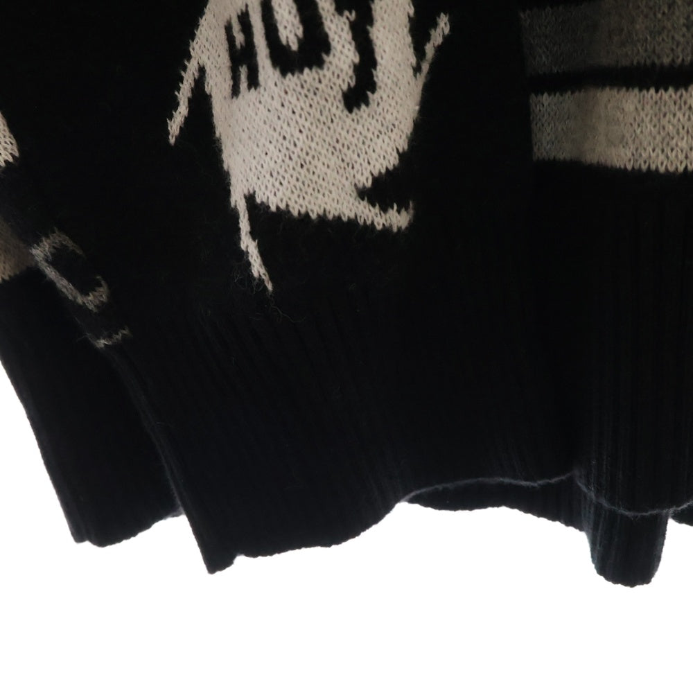 HUF(ハフ) DARK ROOM JACQUARD KNIT SWEATE ダークルーム ジャガード ニットセーター ブラック/グレー