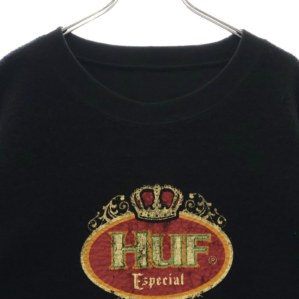 HUF(ハフ) ESPECIAL INSIDE OUT CREW インサイドアウト クルーネックスウェットトレーナー ブラック