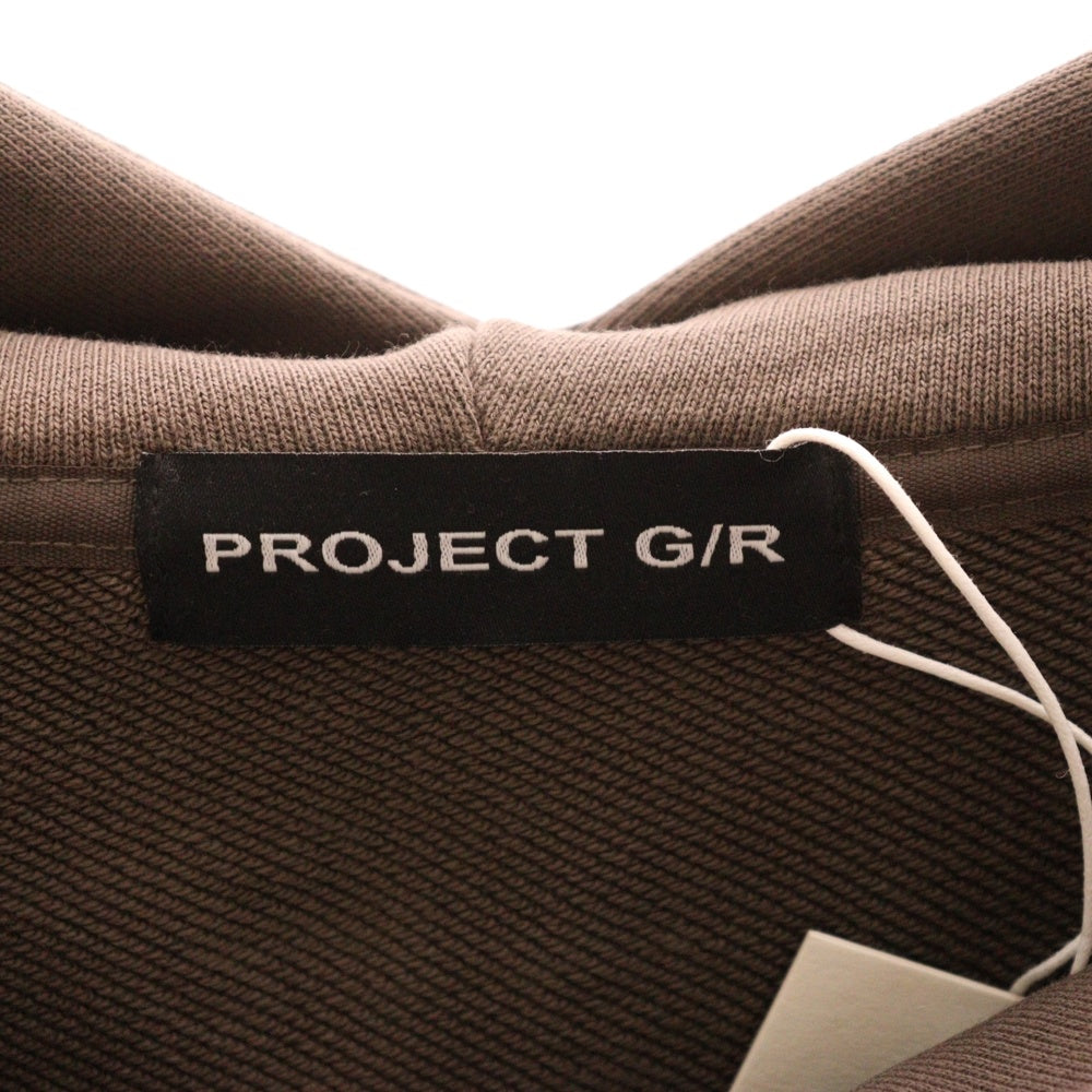 PROJECT G/R(プロジェクトジーアール) 24AW ZYGON HOODIE ダメージ加工プルオーバースウェットパーカー フーディー ブラウン