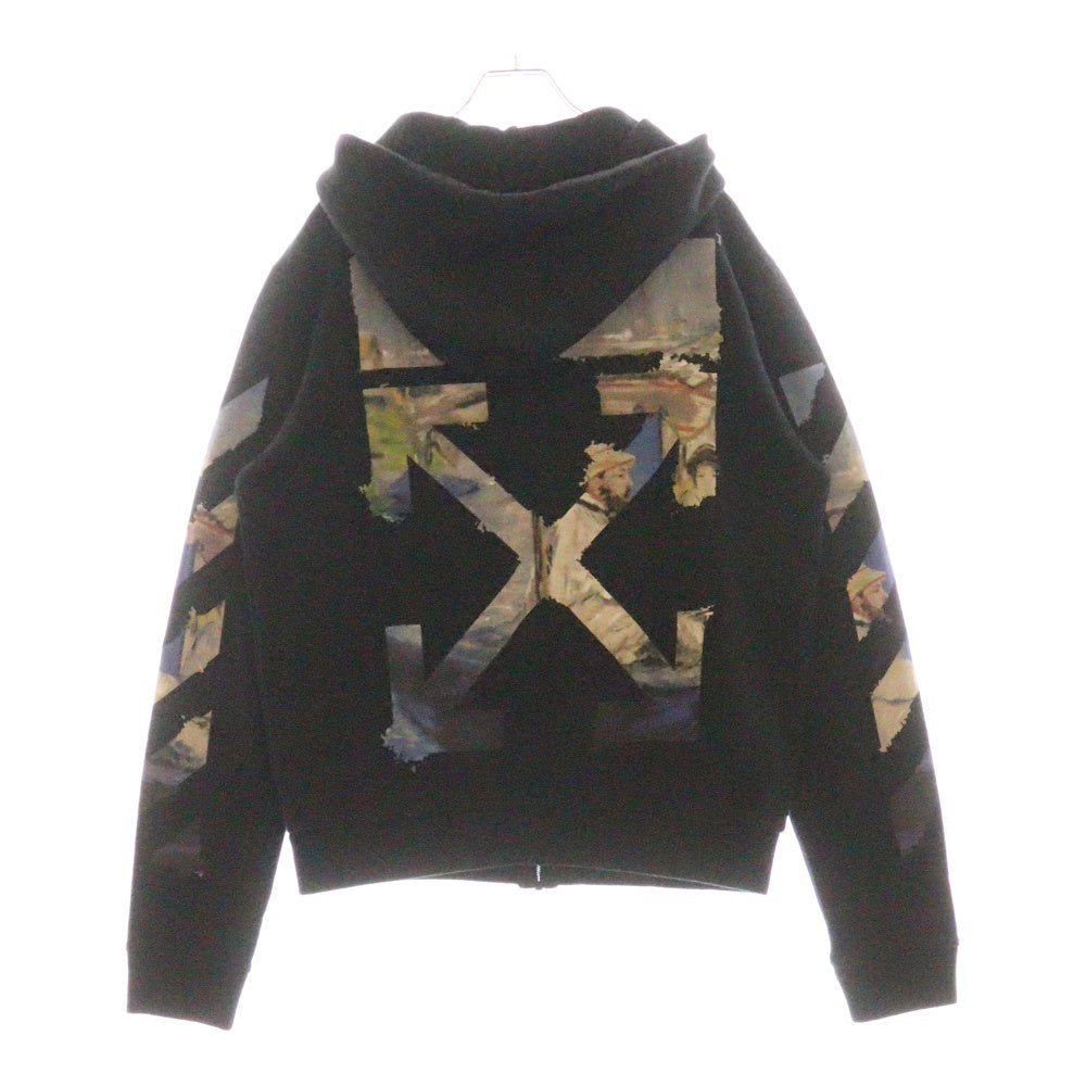 OFF-WHITE(オフホワイト) 19SS Diag Multicolour Zipped Hoodie ジップアップスウェットパーカー フーディー ブラック OMBE001R19003012