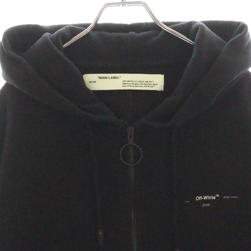 OFF-WHITE(オフホワイト) 19SS Diag Multicolour Zipped Hoodie ジップアップスウェットパーカー フーディー ブラック OMBE001R19003012