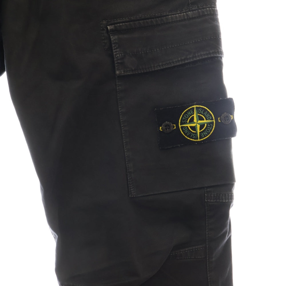 STONE ISLAND(ストーンアイランド) Cargo Pants ロゴワッペン ウォッシュド加工カーゴパンツ ブラック 7715313L1
