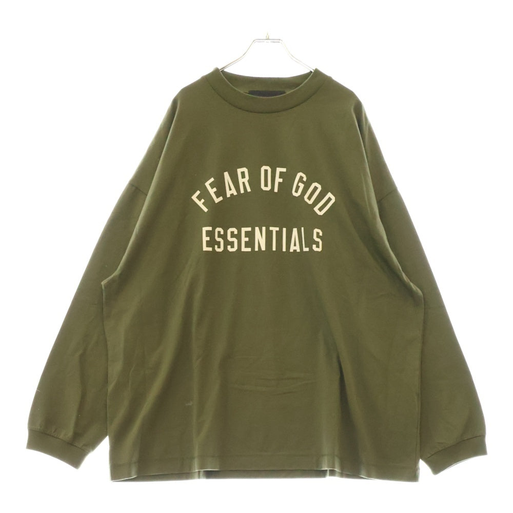 FEAR OF GOD ESSENTIALS(フィアオブゴッド エッセンシャルズ) L/S T-SHIRT フロントプリント長袖Tシャツ ロンT カーキ