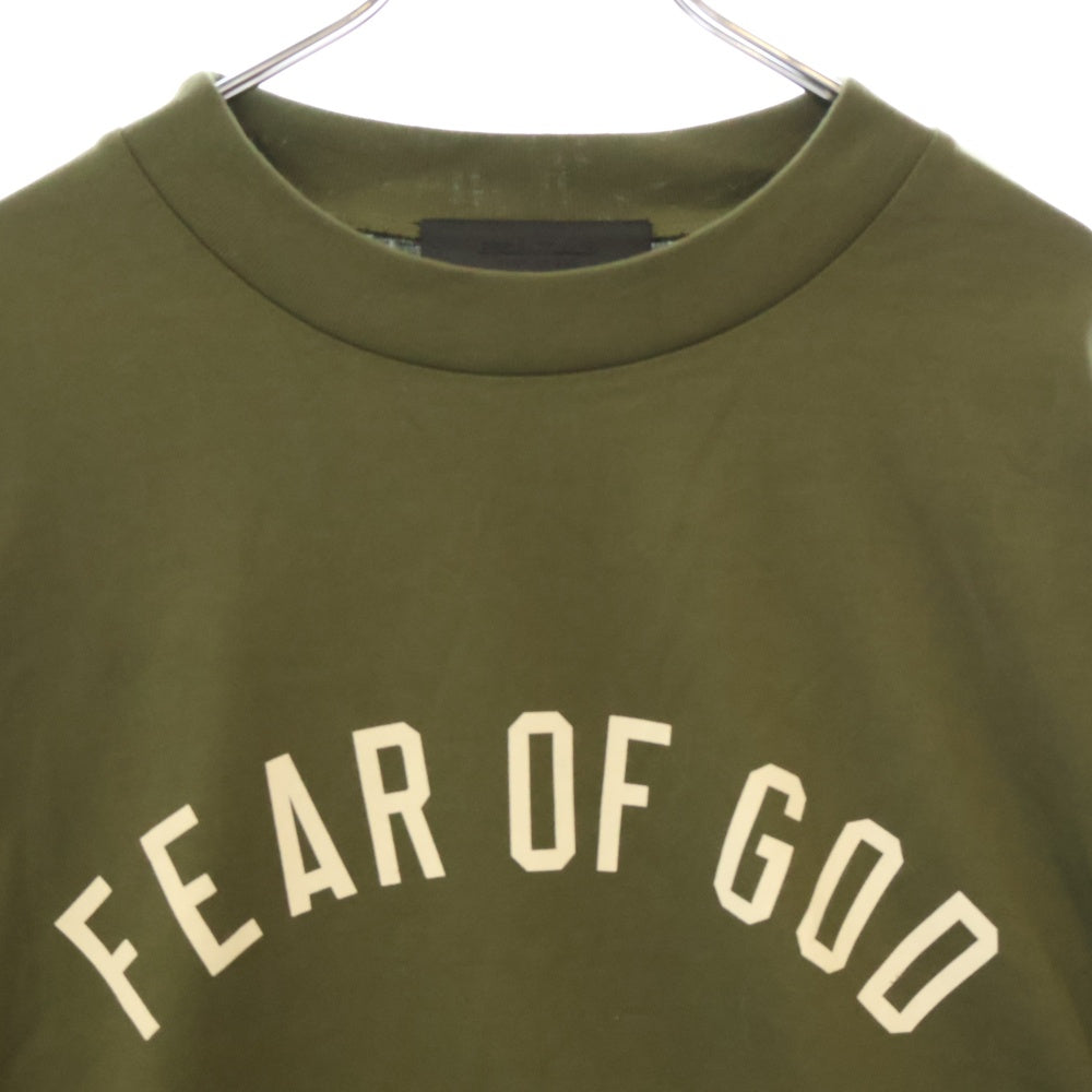 FEAR OF GOD ESSENTIALS(フィアオブゴッド エッセンシャルズ) L/S T-SHIRT フロントプリント長袖Tシャツ ロンT カーキ