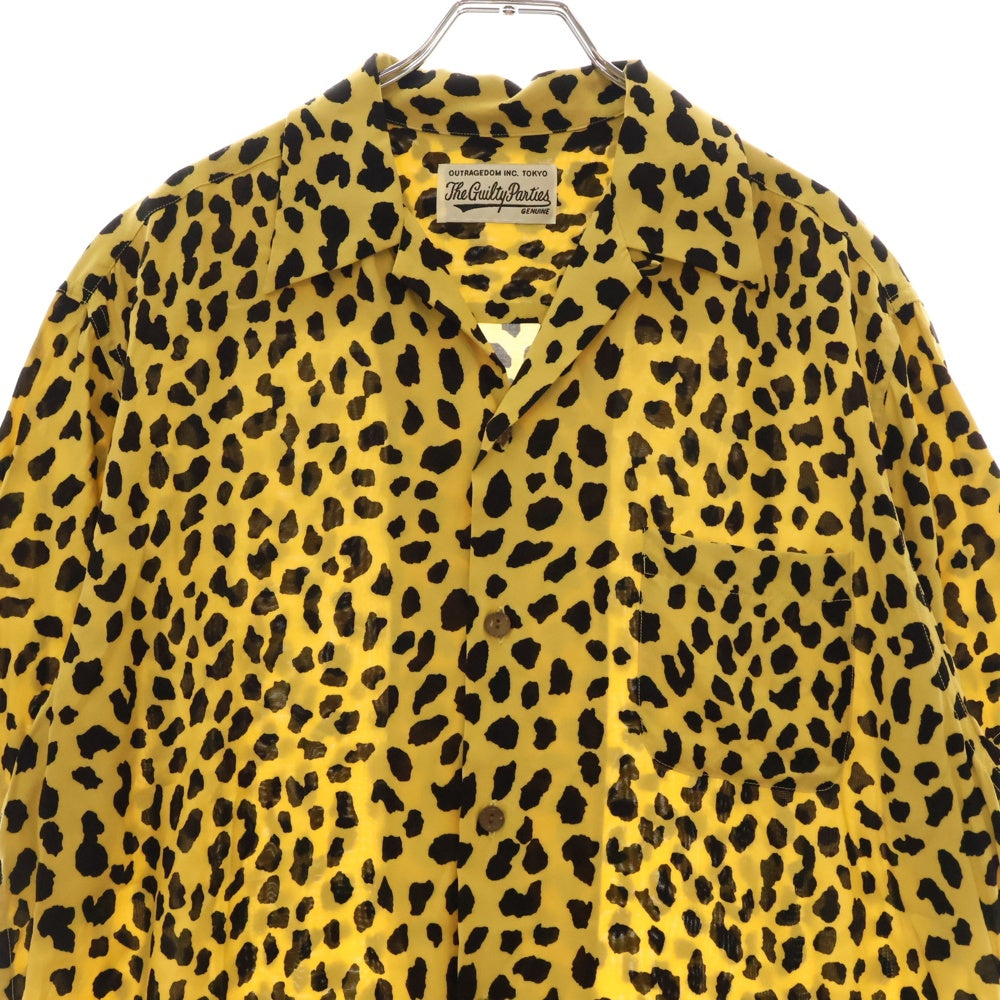 WACKO MARIA(ワコマリア) 21SS HAWAIIAN SHIRT アロハシャツ 半袖シャツ レーヨン レオパード柄 ブラック/イエロー