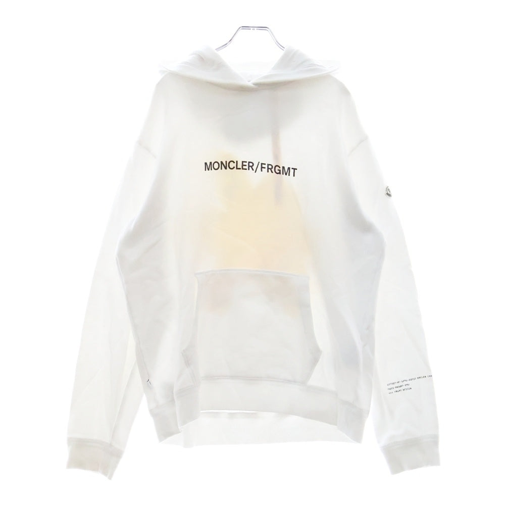 MONCLER GENIUS(モンクレール ジーニアス) ×FRGMT BY HIROSHI FUJIWARA フラグメント ロゴプリントプルオーバーパーカー I209U8G00003 ホワイト/イエロー