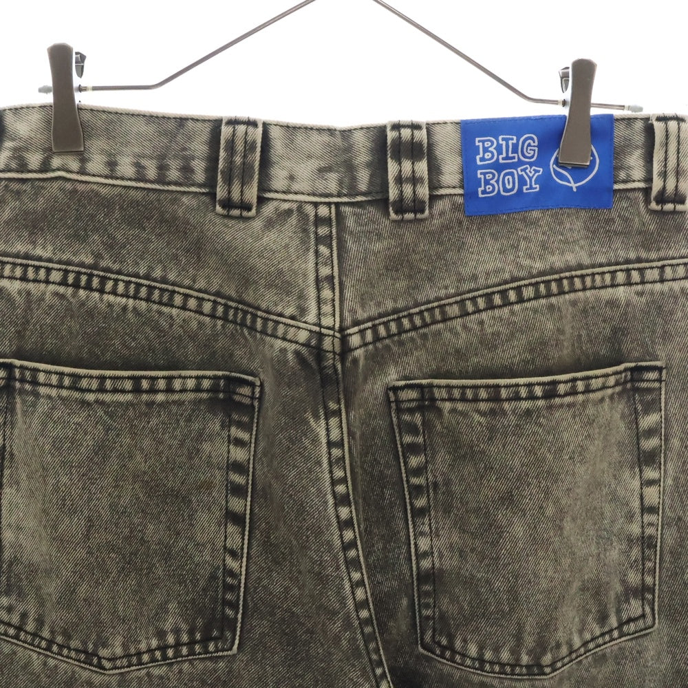 POLAR SKATE CO(ポーラー) 23AW ロゴ刺繍 デニムパンツ グレー PSC-F23-BIGBOYJEAN-ACDBLK