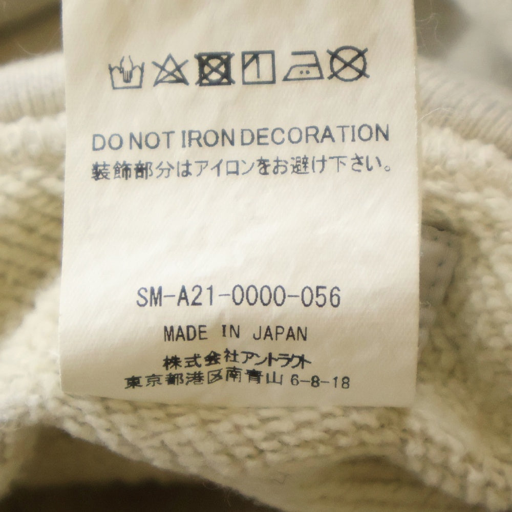 SAINT MICHAEL(セントマイケル) 21AW HOODIE DR.WOO ドクターウー グラフィック ダメージ加工プルオーバースウェットパーカー フーディー アイボリー SM-A21-0000-056