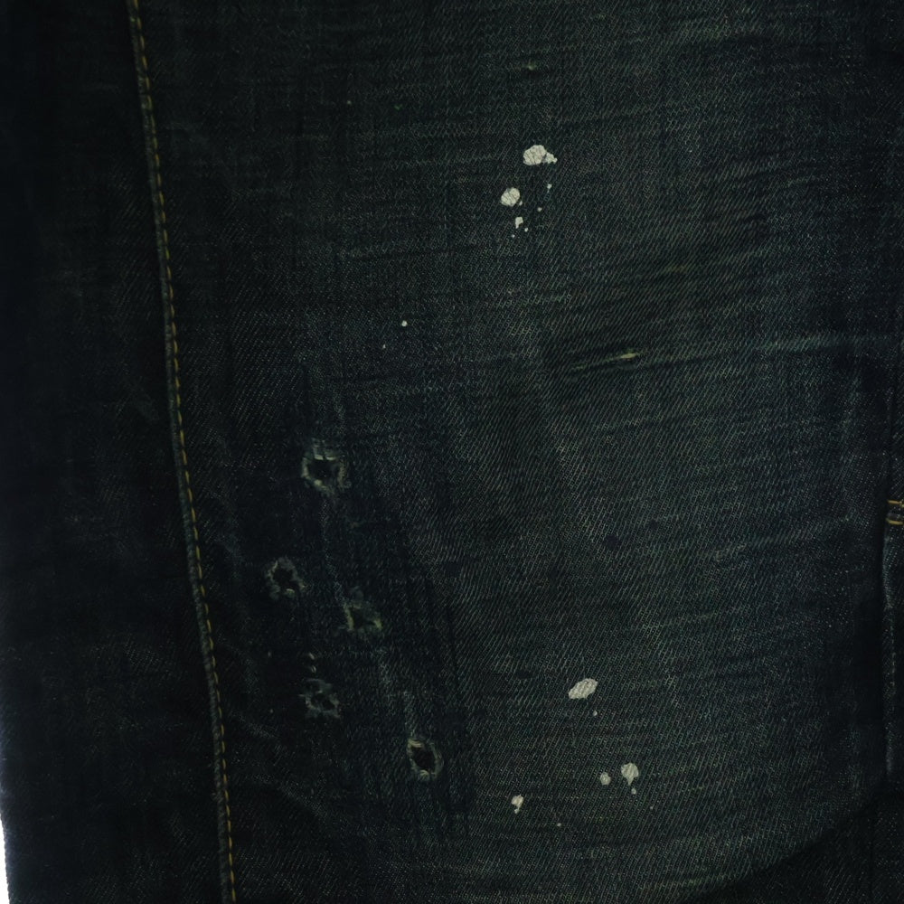 DSQUARED2(ディースクエアード) 12SS Tidy Biker Jean スタッズ ダメージ加工ペイントデニムパンツ インディゴ S74LA0397