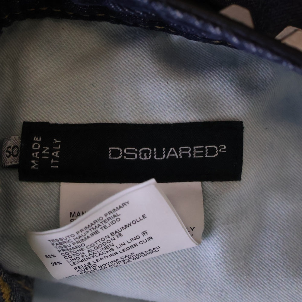 DSQUARED2(ディースクエアード) 12SS Tidy Biker Jean スタッズ ダメージ加工ペイントデニムパンツ インディゴ S74LA0397