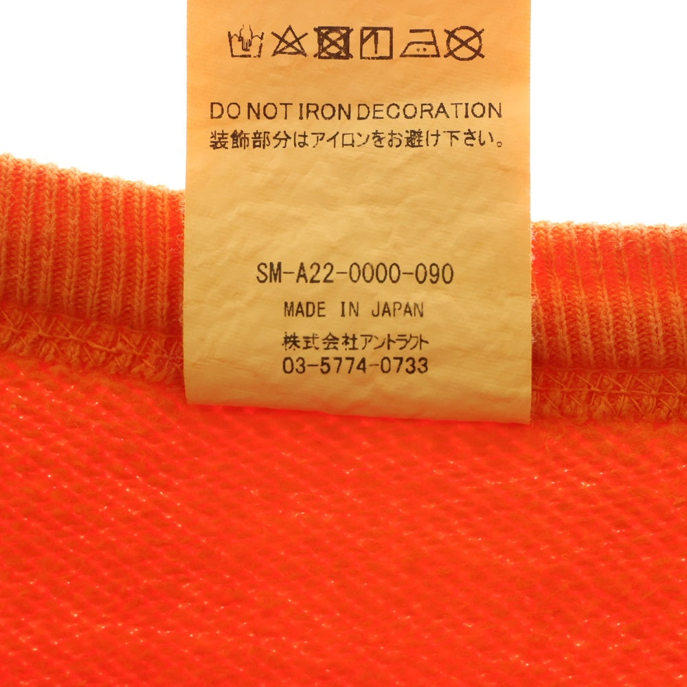 SAINT MICHAEL(セントマイケル) 22AW ×DENIM TEARS DT SWT SHIRT MILK PACK デニムティアーズ ダメージ加工 クルーネックスウェットトレーナー オレンジ SM-A22-0000-090