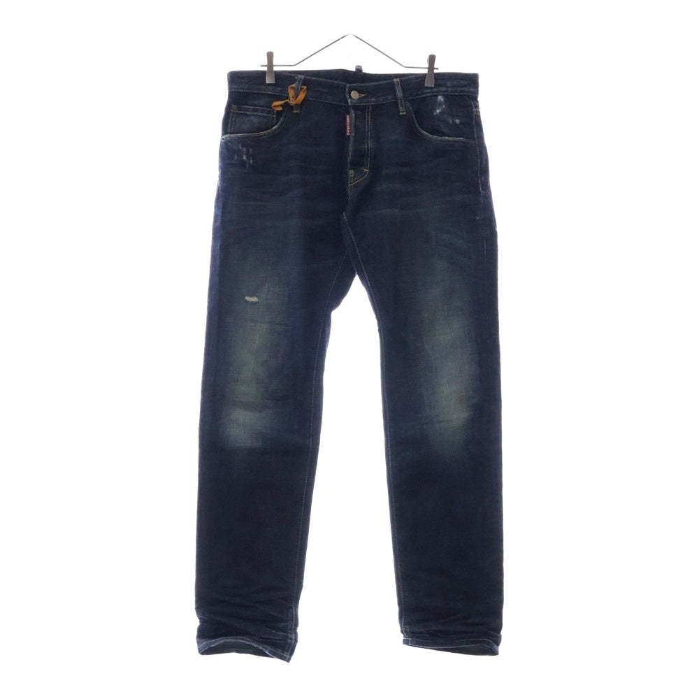 DSQUARED2(ディースクエアード) 11AW Leather Strap Sexy Regular Pants デニムパンツ インディゴ S74LA0362