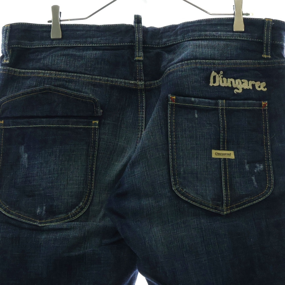 DSQUARED2(ディースクエアード) 11AW Leather Strap Sexy Regular Pants デニムパンツ インディゴ S74LA0362