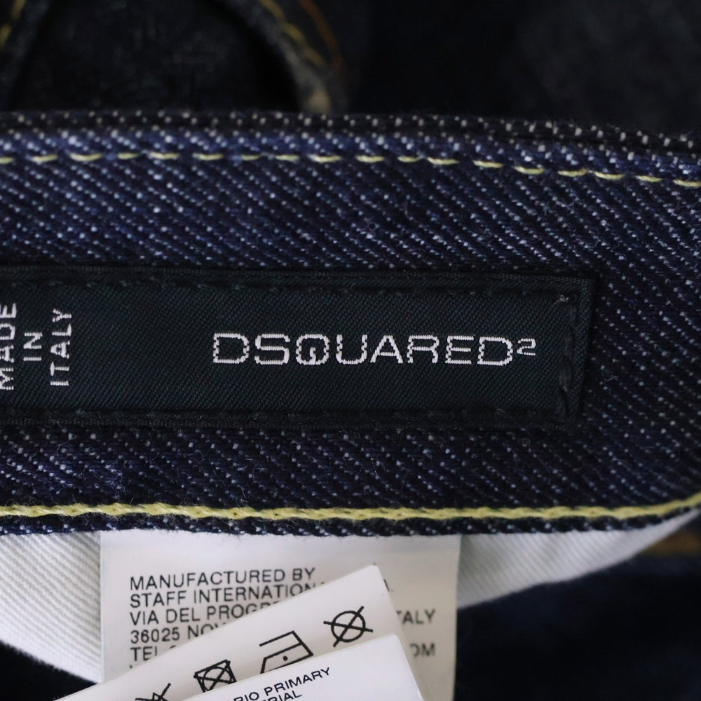 DSQUARED2(ディースクエアード) 11AW Leather Strap Sexy Regular Pants デニムパンツ インディゴ S74LA0362