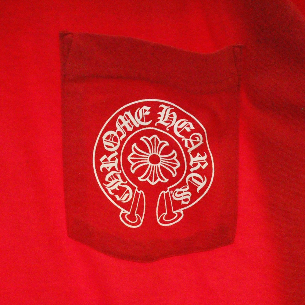 CHROME HEARTS(クロムハーツ) CH L/S T-SHIRT バックスクロールプリント 長袖Tシャツ ロンT レッド