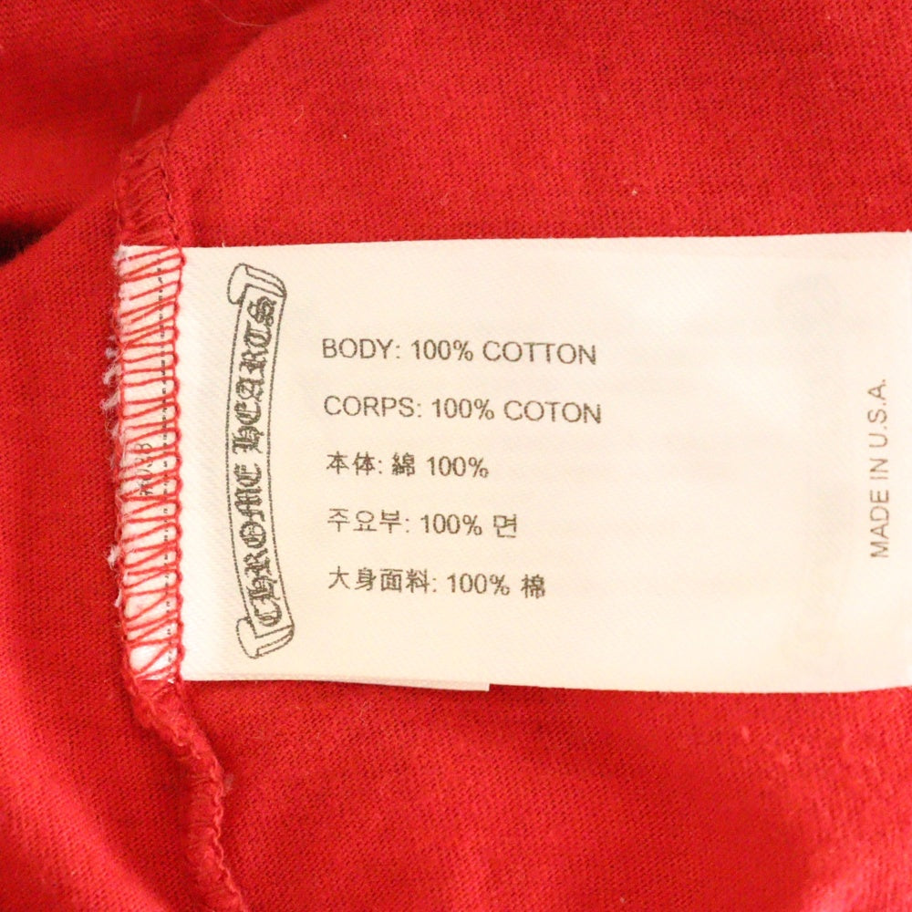 CHROME HEARTS(クロムハーツ) CH L/S T-SHIRT バックスクロールプリント 長袖Tシャツ ロンT レッド