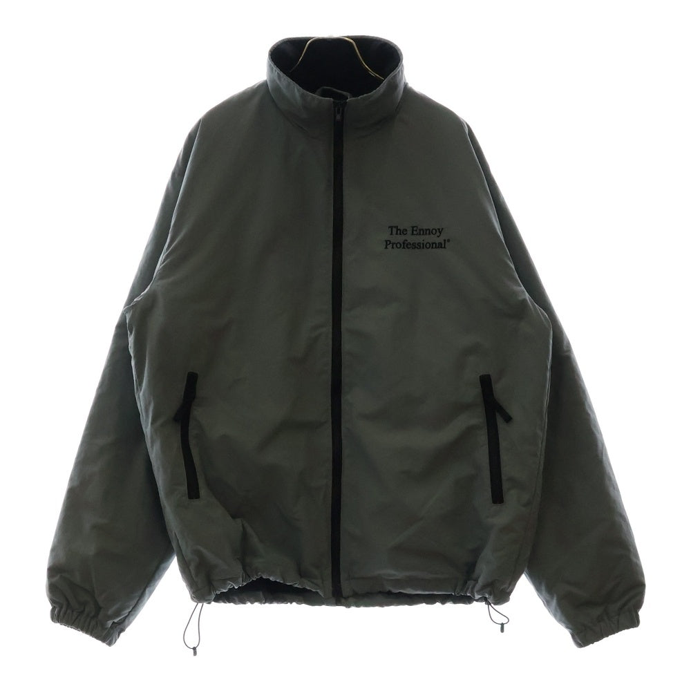 The Ennoy Professional(エンノイプロフェッショナル) 23AW スタイリスト私物 Nylon Padded Jacket ロゴ刺繍 ナイロン ジップアップジャケット グレー AW23BRENJK03LP