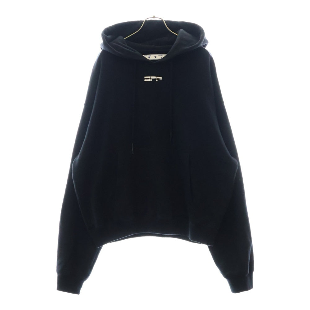 OFF-WHITE(オフホワイト) 20AW MASKED FACE OVER HOODIE バックプリント プルオーバーパーカー スウェット ブラック OMBB037E20FLE007