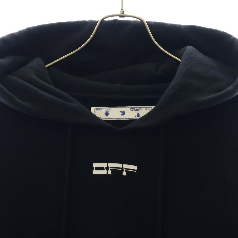 OFF-WHITE(オフホワイト) 20AW MASKED FACE OVER HOODIE バックプリント プルオーバーパーカー スウェット ブラック OMBB037E20FLE007
