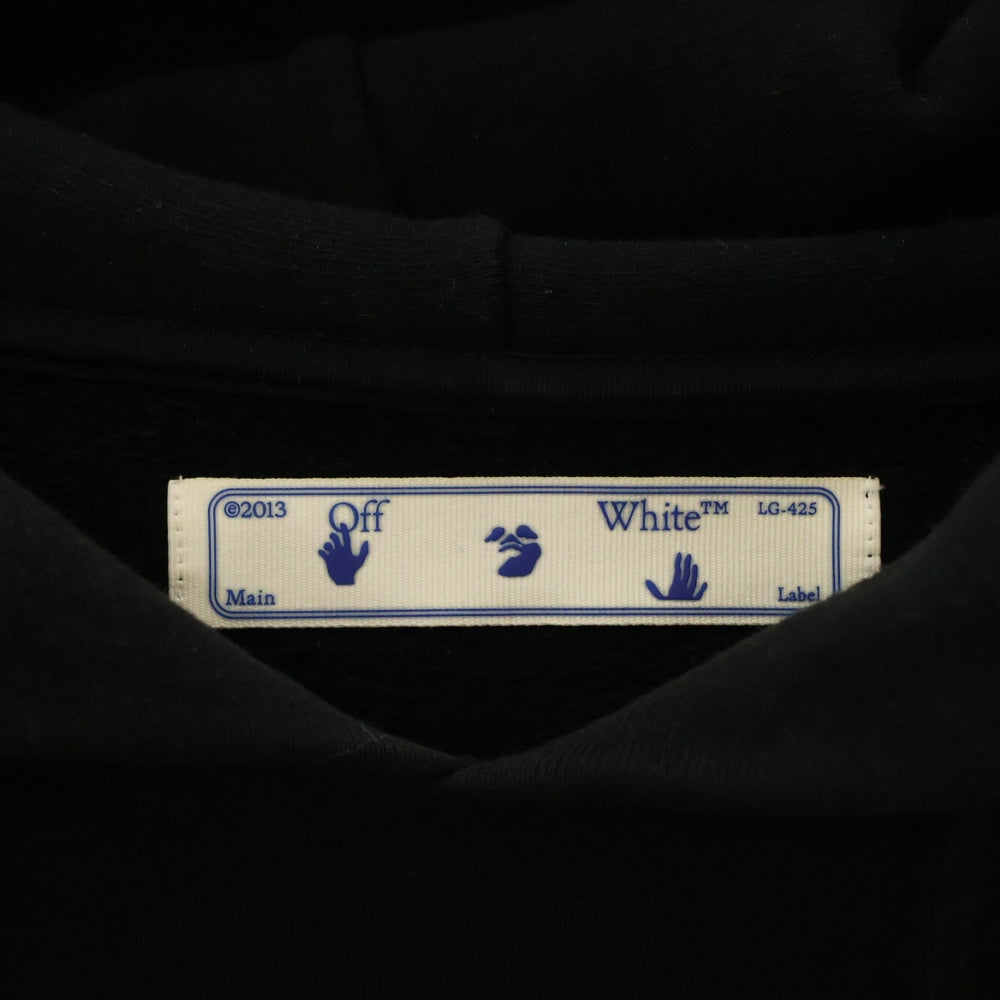 OFF-WHITE(オフホワイト) 20AW MASKED FACE OVER HOODIE バックプリント プルオーバーパーカー スウェット ブラック OMBB037E20FLE007