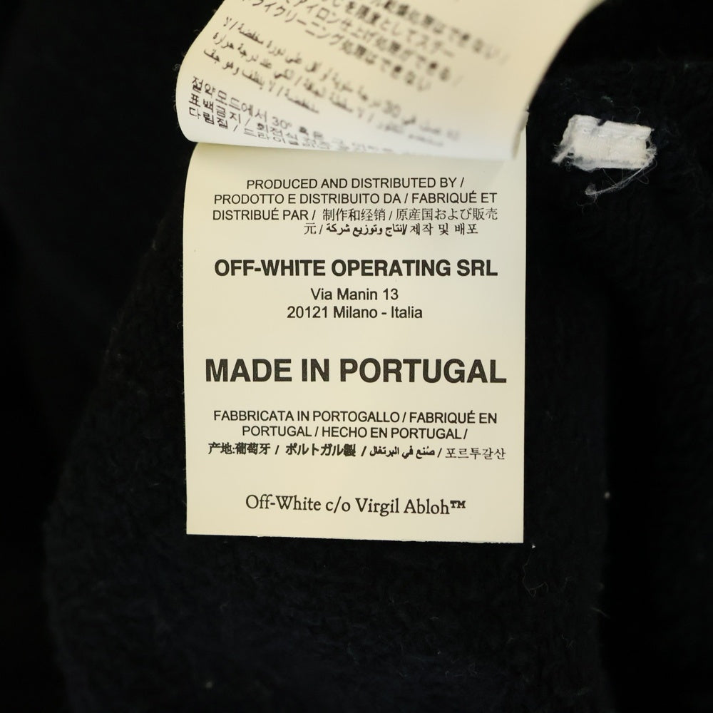 OFF-WHITE(オフホワイト) 20AW MASKED FACE OVER HOODIE バックプリント プルオーバーパーカー スウェット ブラック OMBB037E20FLE007
