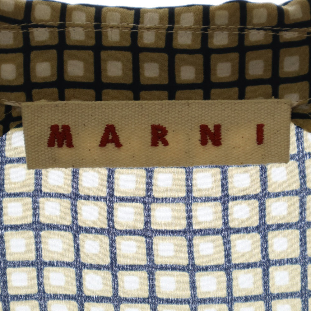 MARNI(マルニ) 20SS Silk Check Shirt 半袖シルクシャツ プルオーバーチェックシャツ ベージュ レディース CAMA0269Y0