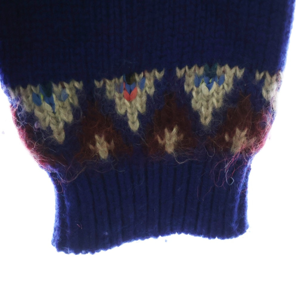 COOHEM(コーヘン) NORDIC KNIT PULLOVER モヘヤノルディック クルーネックニットセーター ブルー 13-214-023