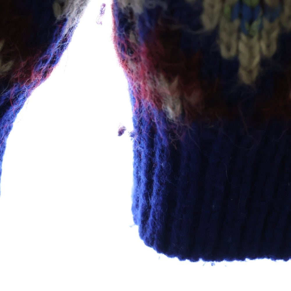 COOHEM(コーヘン) NORDIC KNIT PULLOVER モヘヤノルディック クルーネックニットセーター ブルー 13-214-023