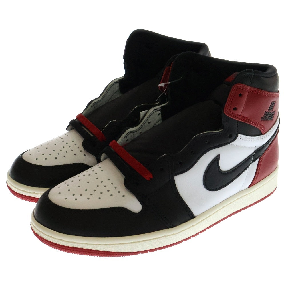 NIKE(ナイキ) IR JORDAN 1 RETRO HIGH OG BLACK TOE REIMAGINED エアジョーダン1 レトロ ハイ OG ブラックトゥリイマジンド ハイカットスニーカー US9/27.0cm DZ5485-106