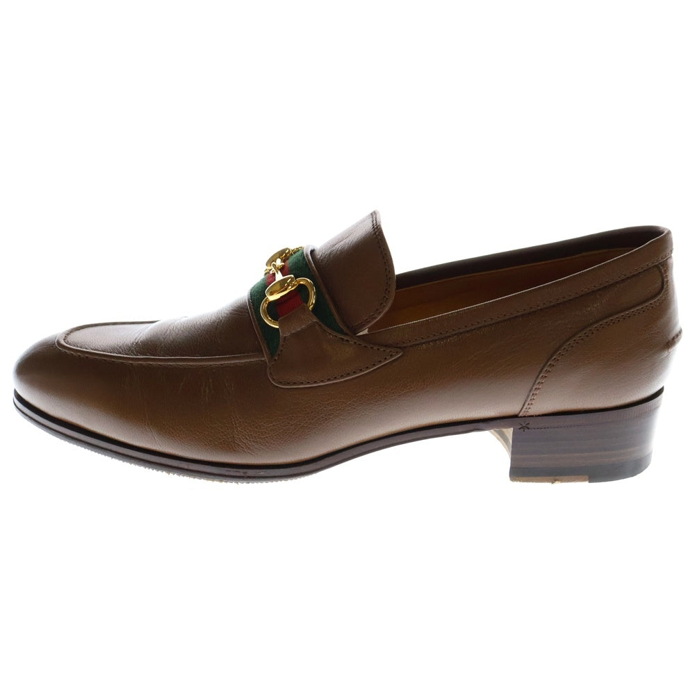 GUCCI(グッチ) ホースビット シェリーライン レザーローファー ブラウン 655579