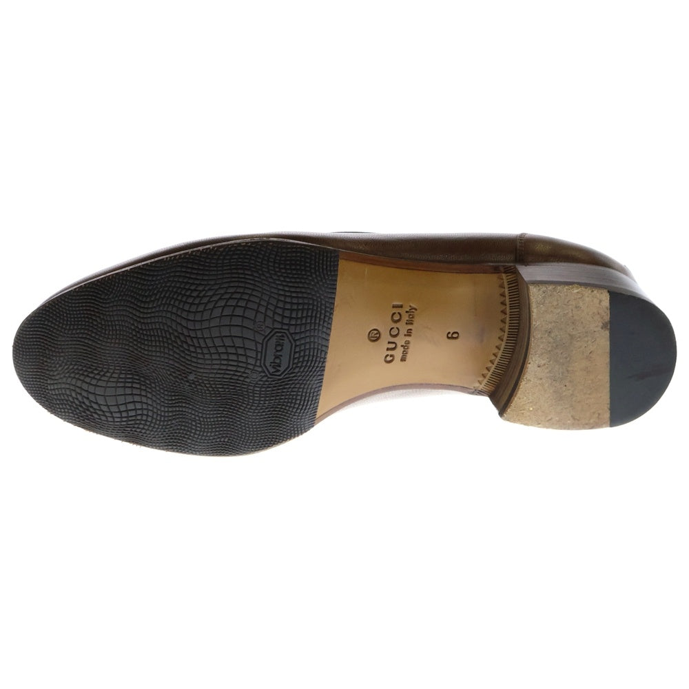 GUCCI(グッチ) ホースビット シェリーライン レザーローファー ブラウン 655579