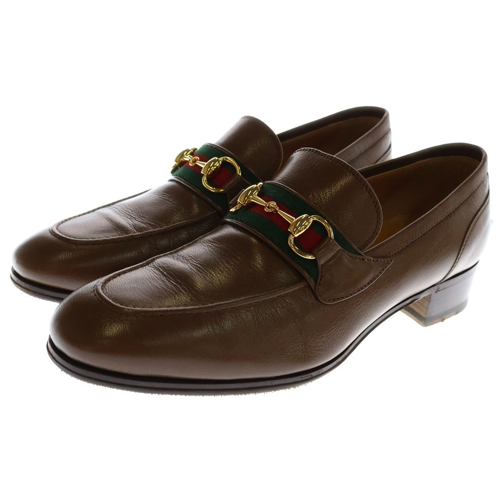 GUCCI(グッチ) ホースビット シェリーライン レザーローファー ブラウン 655579
