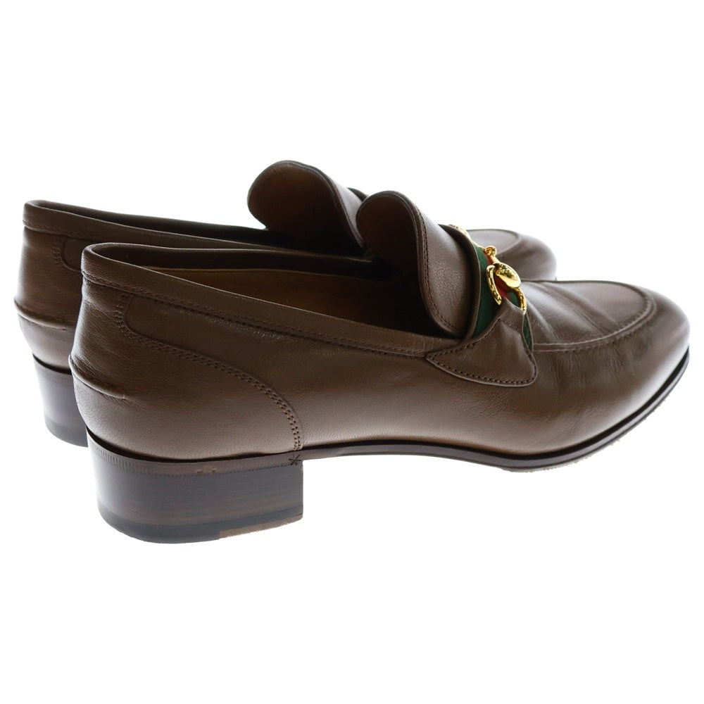 GUCCI(グッチ) ホースビット シェリーライン レザーローファー ブラウン 655579