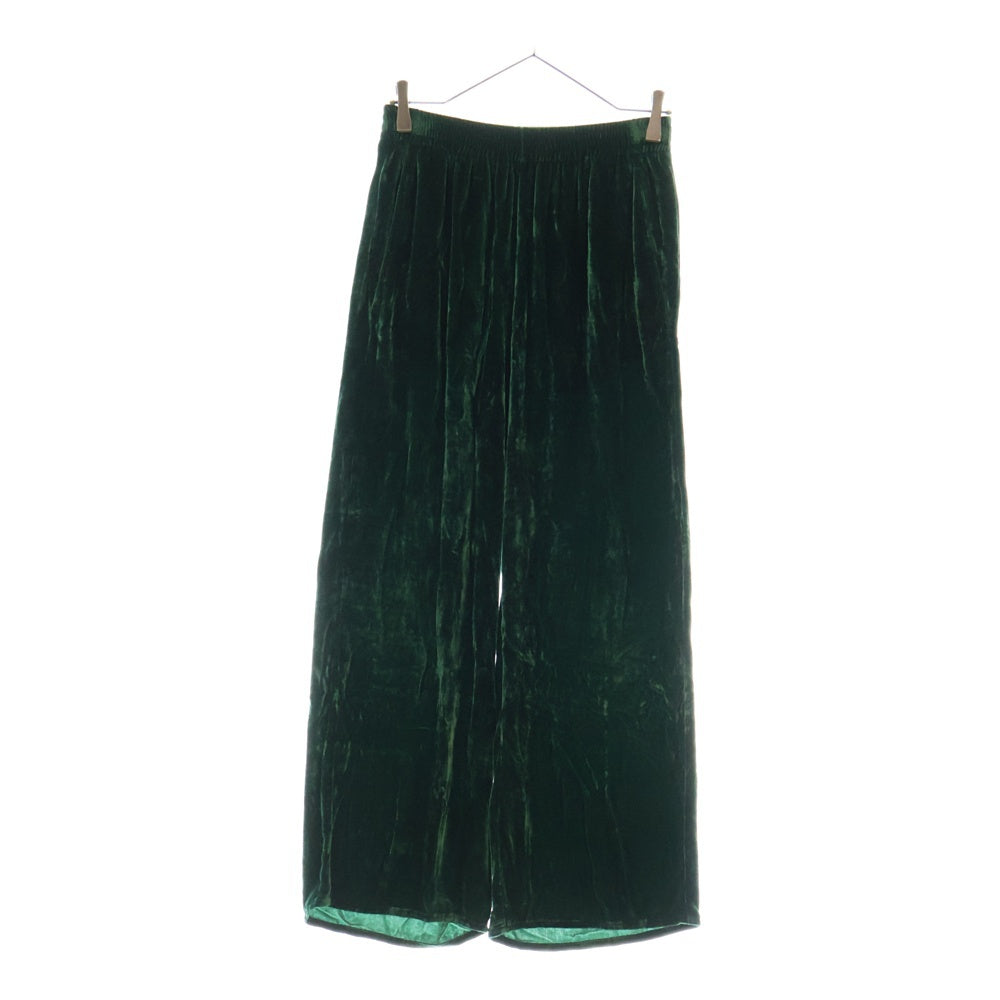 MM6 Maison Margiela(エムエムシックスメゾンマルジェラ) 20AW Velvet High Waist Loose Pants シルク混 ベロアパンツ グリーン S52KA0284