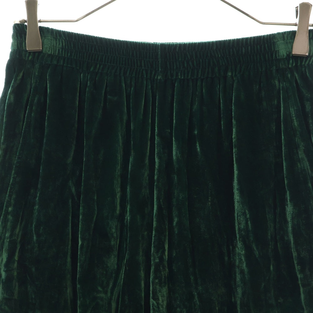 MM6 Maison Margiela(エムエムシックスメゾンマルジェラ) 20AW Velvet High Waist Loose Pants シルク混 ベロアパンツ グリーン S52KA0284