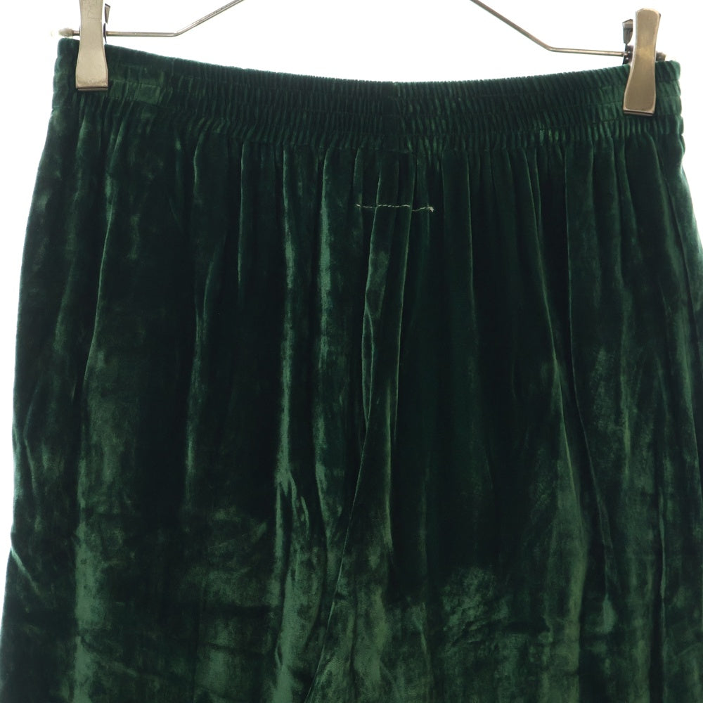 MM6 Maison Margiela(エムエムシックスメゾンマルジェラ) 20AW Velvet High Waist Loose Pants シルク混 ベロアパンツ グリーン S52KA0284