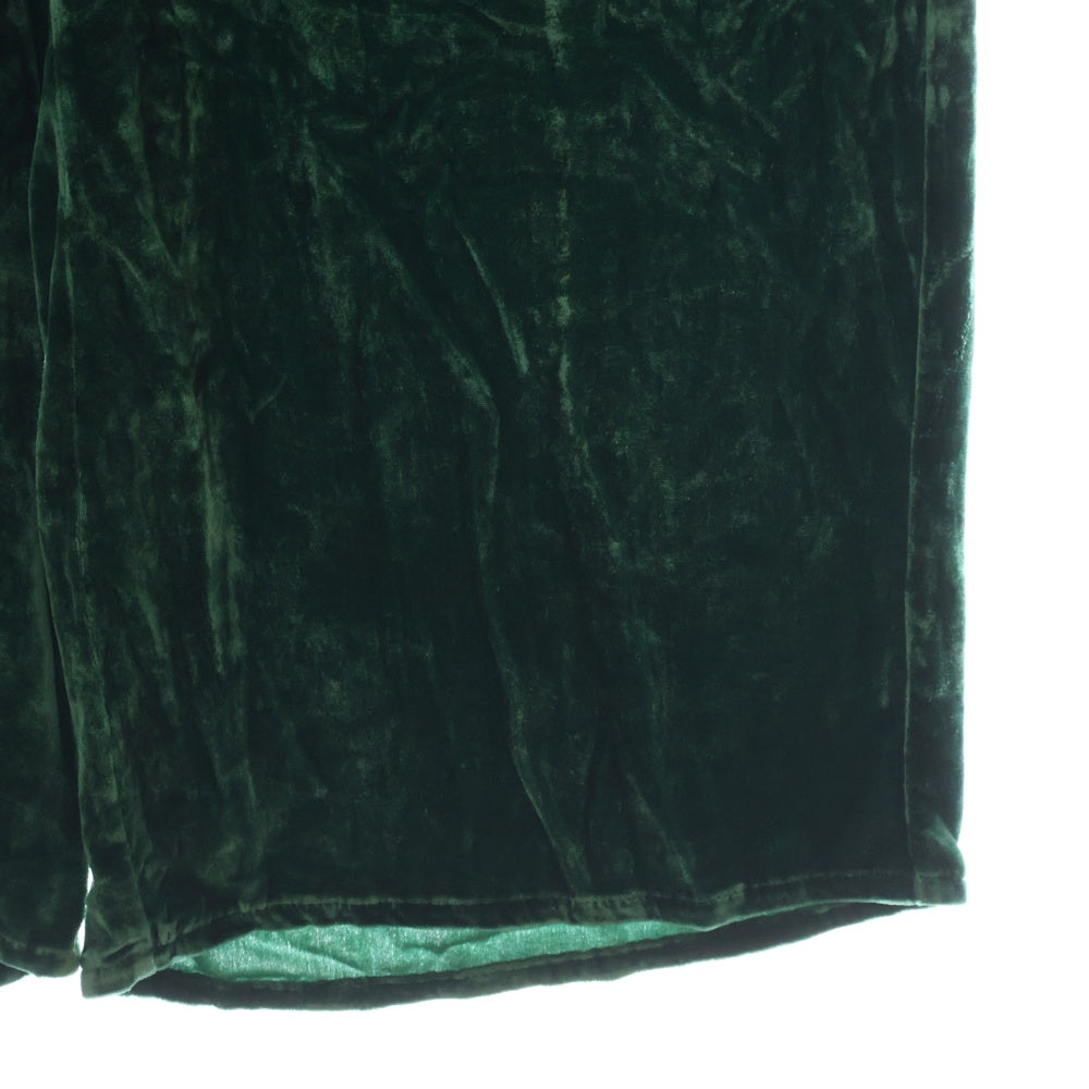 MM6 Maison Margiela(エムエムシックスメゾンマルジェラ) 20AW Velvet High Waist Loose Pants シルク混 ベロアパンツ グリーン S52KA0284