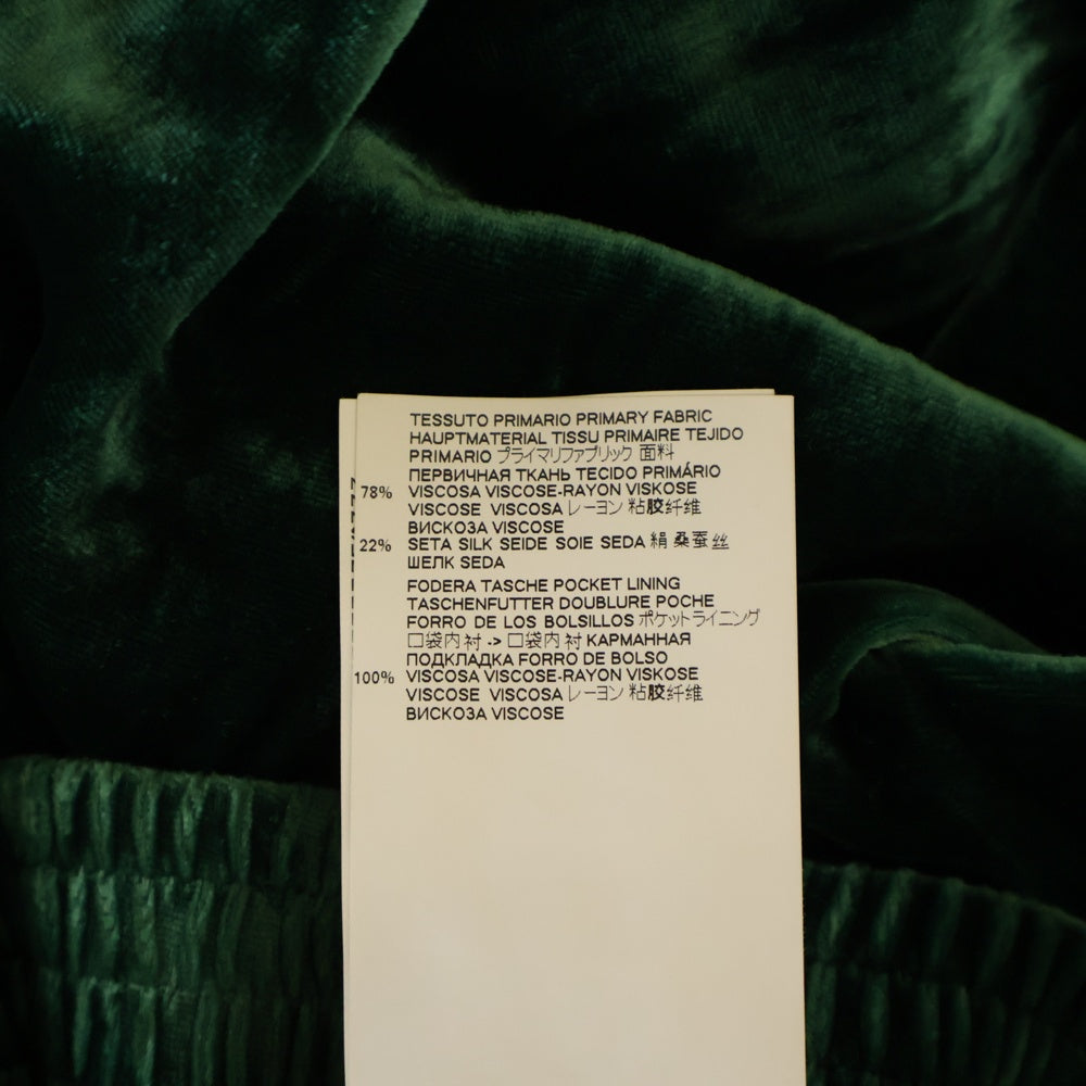 MM6 Maison Margiela(エムエムシックスメゾンマルジェラ) 20AW Velvet High Waist Loose Pants シルク混 ベロアパンツ グリーン S52KA0284