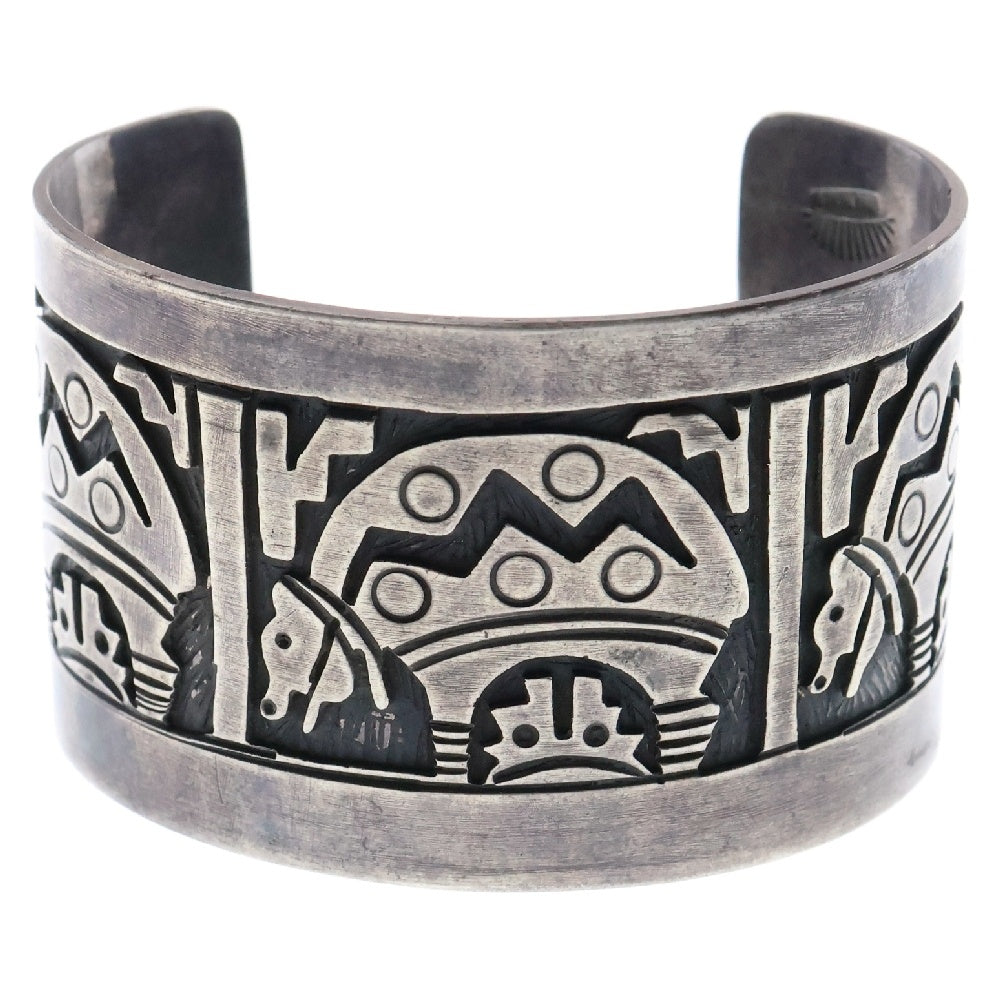 INDIAN JEWELRY(インディアンジュエリー) ホピ族 スタンプワークバングル シルバー