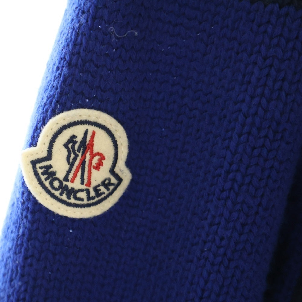 MONCLER(モンクレール) GIROCOLLO TRICOT ロゴワッペン クルーネックウールニットセーター ネイビー H20919C00023