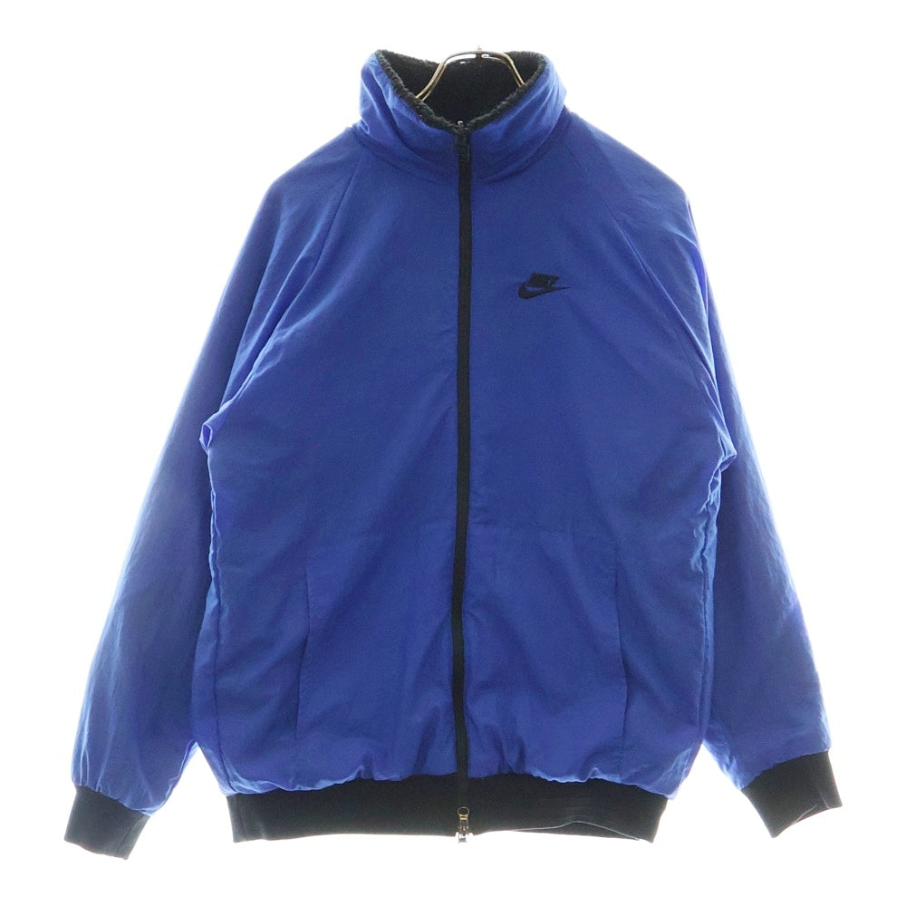 NIKE(ナイキ) AS M NSW VW SWSH FULL ZIP JKT ロゴ刺繍 リバーシブルナイロンジャケット フリースボアジャケット ブラック/ブルー BQ6546-009