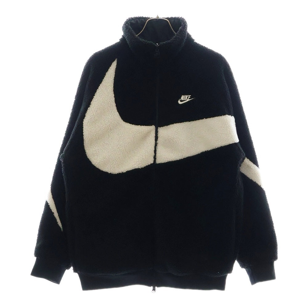 NIKE(ナイキ) AS M NSW VW SWSH FULL ZIP JKT ロゴ刺繍 リバーシブルナイロンジャケット フリースボアジャケット ブラック BQ6546-011