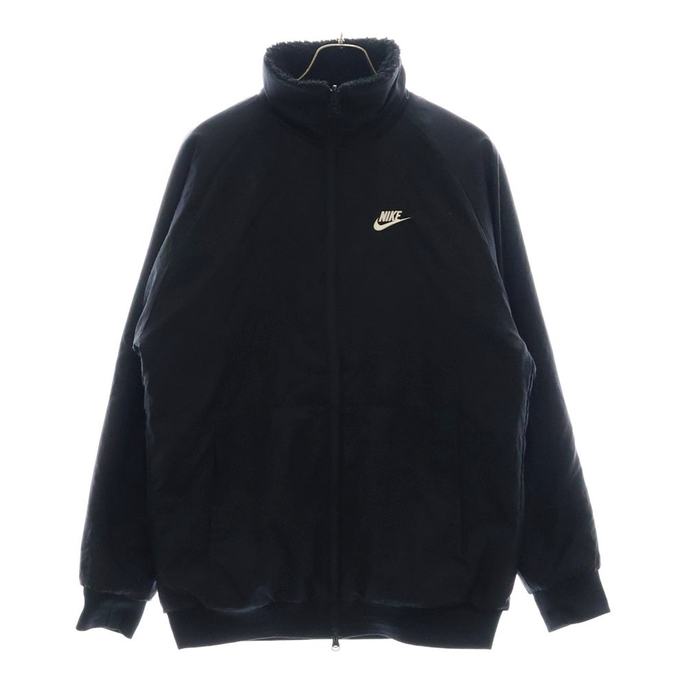 NIKE(ナイキ) AS M NSW VW SWSH FULL ZIP JKT ロゴ刺繍 リバーシブルナイロンジャケット フリースボアジャケット ブラック BQ6546-011